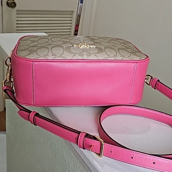 Coach Pink and Tan Crossbody Bag - Picture 9 of 16